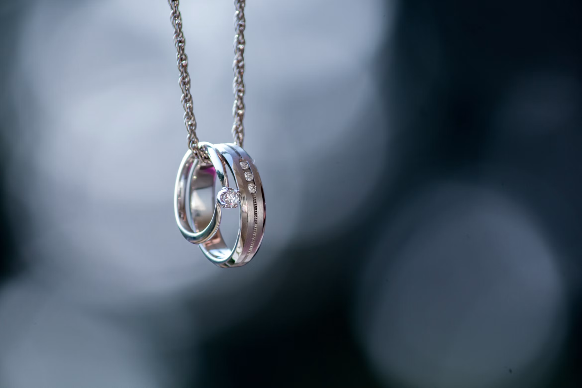 Silver rings and necklace